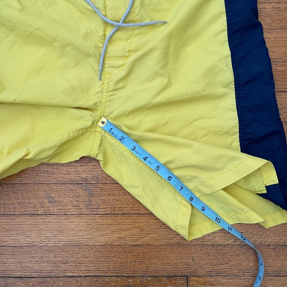 SALTBOX Yellow Navy Colorblock Swim Trunks XL Beach Board Shorts - Picture 7 of 8